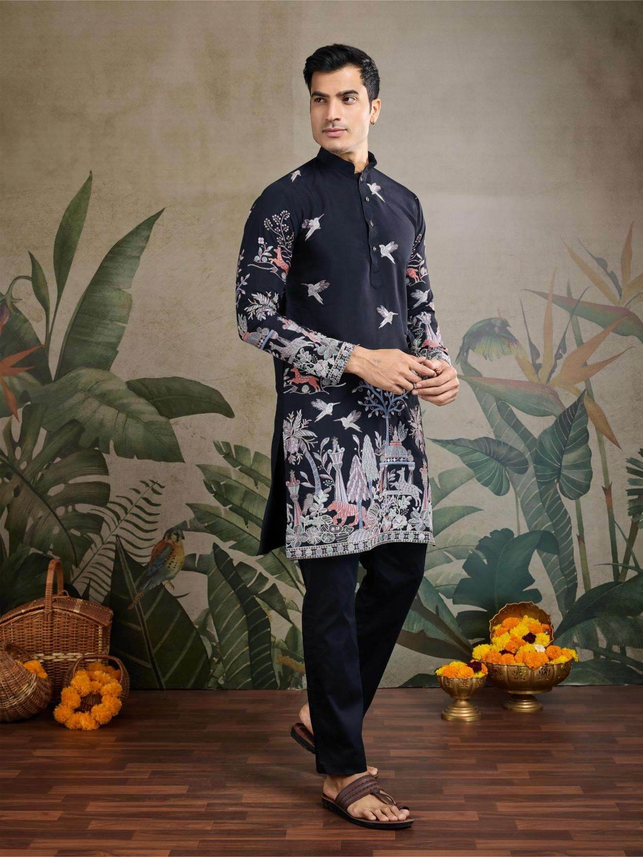 Silk Cotton Embroidered Kurta - MYLUXURY LANE ENTERPRISE