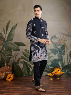 Silk Cotton Embroidered Kurta - MYLUXURY LANE ENTERPRISE