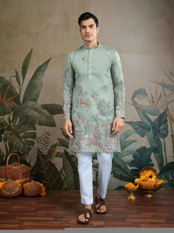 Silk Cotton Embroidered Kurta - MYLUXURY LANE ENTERPRISE