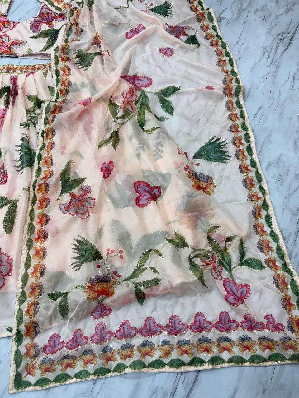 Silk Wedding Printed Lehenga - MYLUXURY LANE ENTERPRISE