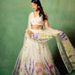 Silk Printed White Lehenga - MYLUXURY LANE ENTERPRISE