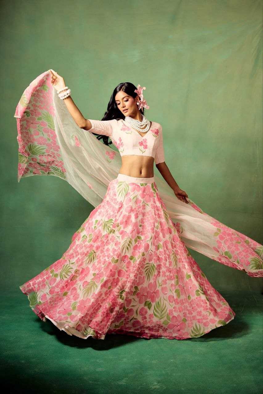 Silk Printed Lehenga
