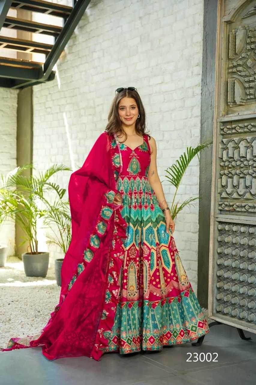Silk Anarkali Long Gown - MYLUXURY LANE ENTERPRISE