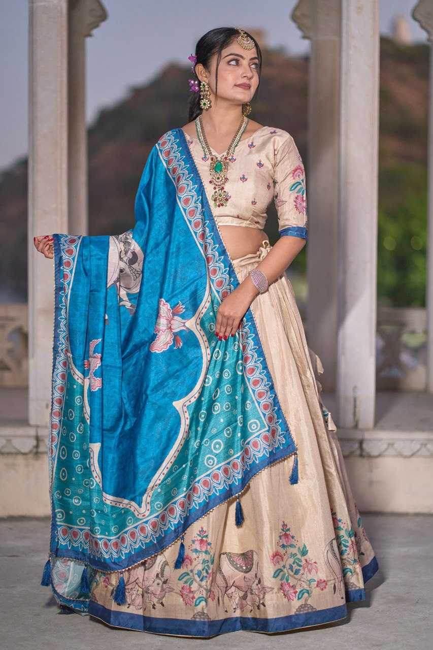 Silk Printed Cancan Lehenga for Elegant Traditional Wear - MYLUXURY LANE ENTERPRISE