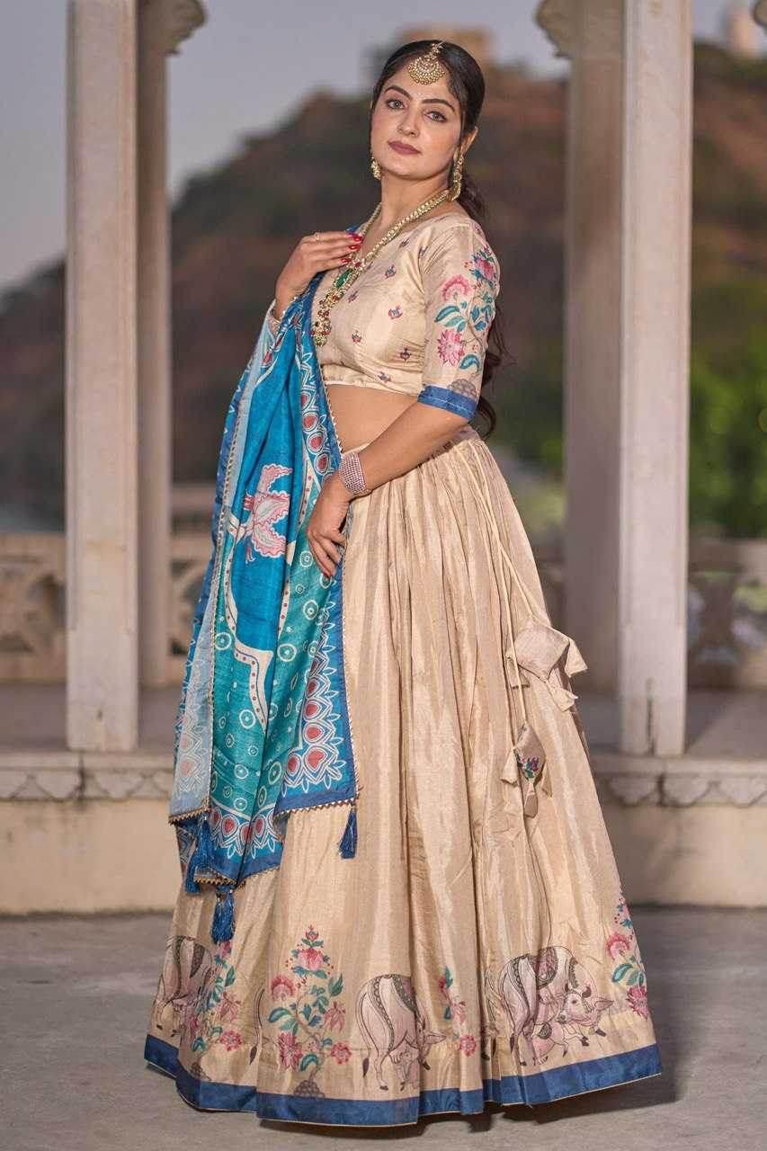 Silk Printed Cancan Lehenga for Elegant Traditional Wear - MYLUXURY LANE ENTERPRISE