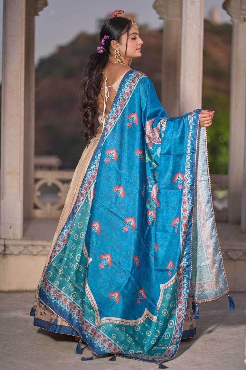Silk Printed Cancan Lehenga for Elegant Traditional Wear - MYLUXURY LANE ENTERPRISE