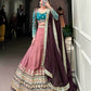 Moonga Silk Lehenga Sequins and Thread Embroidery Work - MYLUXURY LANE ENTERPRISE
