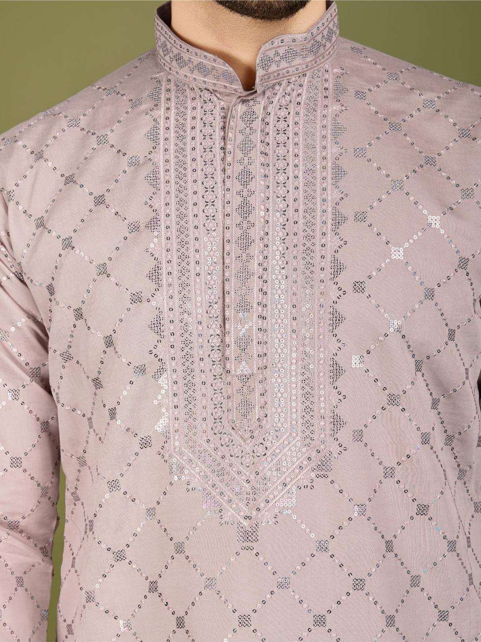 Silk   Embroidered Kurta Pajama