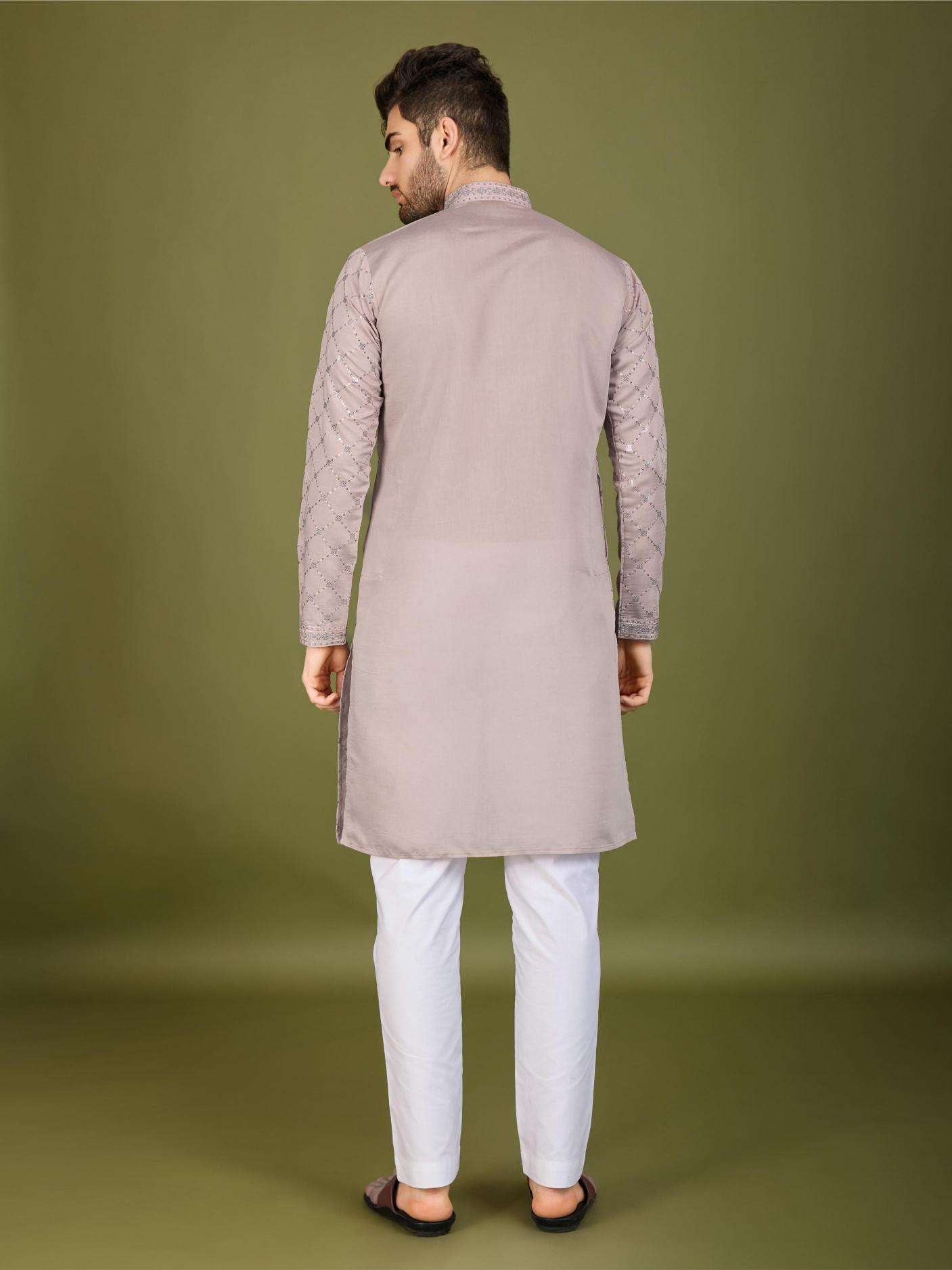 Silk   Embroidered Kurta Pajama