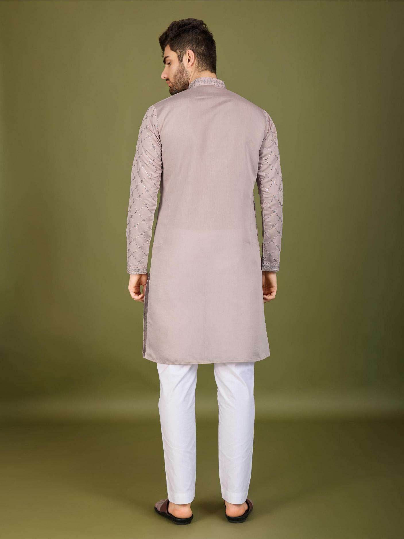 Silk Embroidered Kurta Pajama - MYLUXURY LANE ENTERPRISE