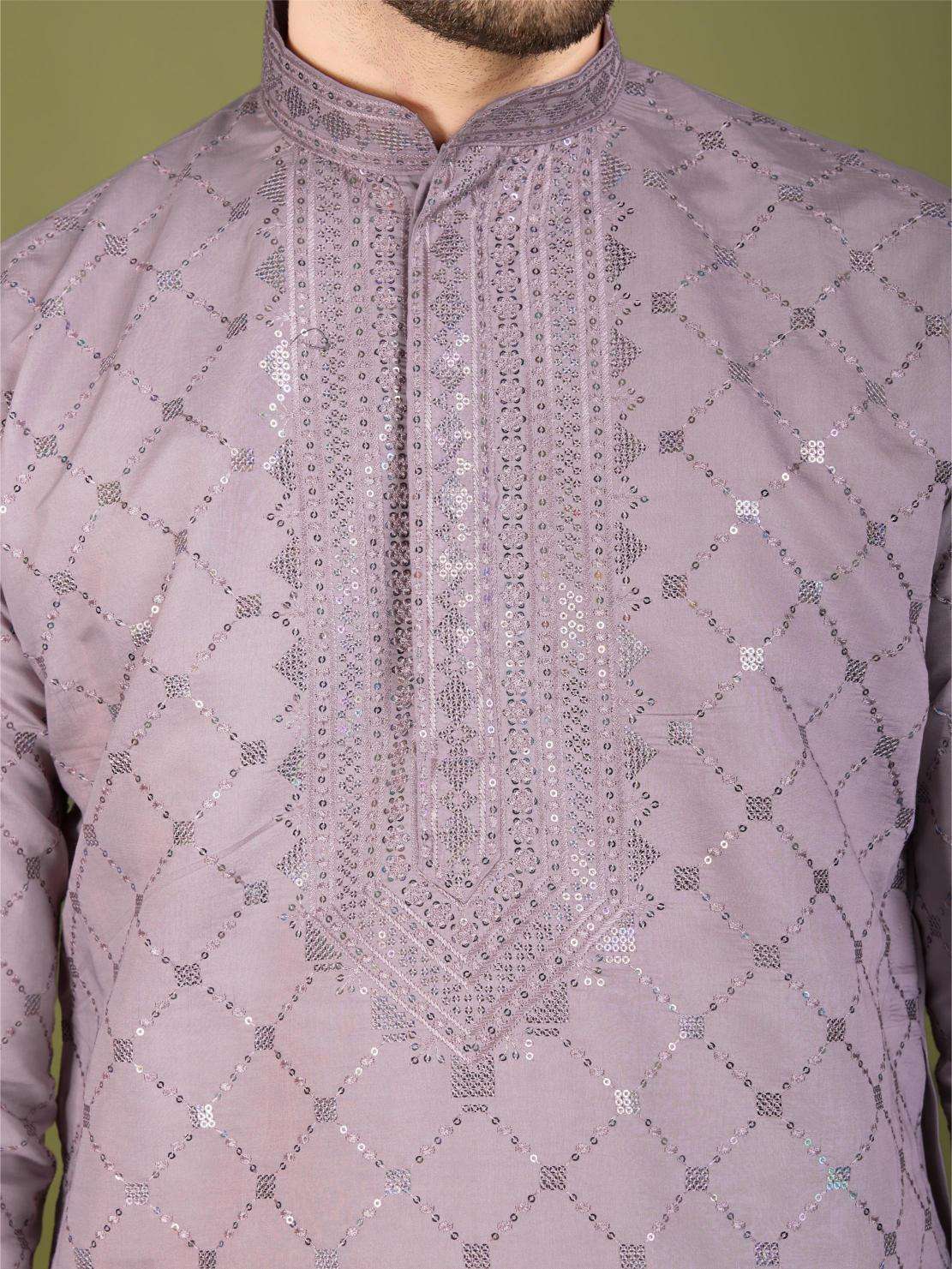 Silk   Embroidered Kurta Pajama