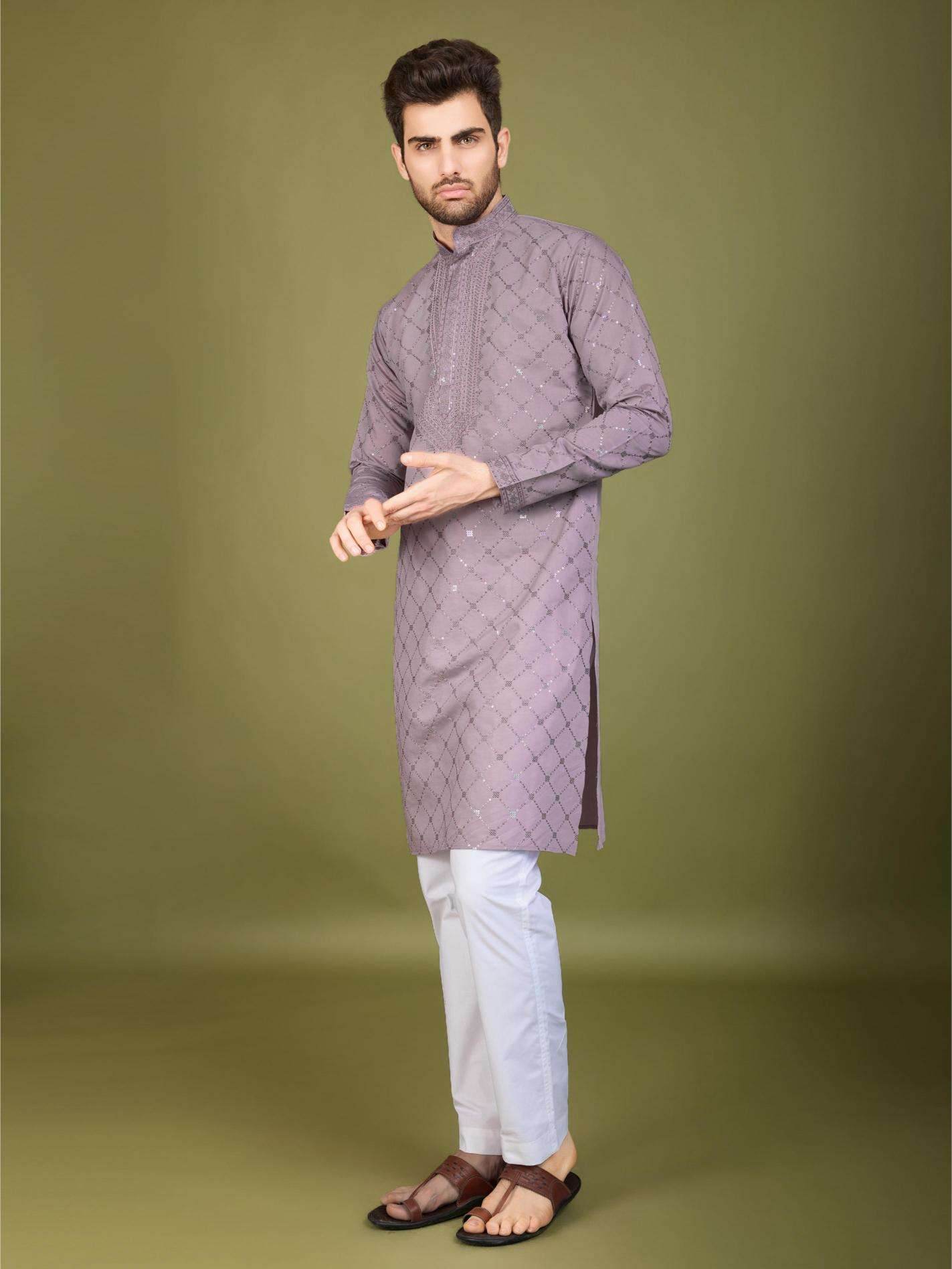 Silk Embroidered Kurta Pajama - MYLUXURY LANE ENTERPRISE