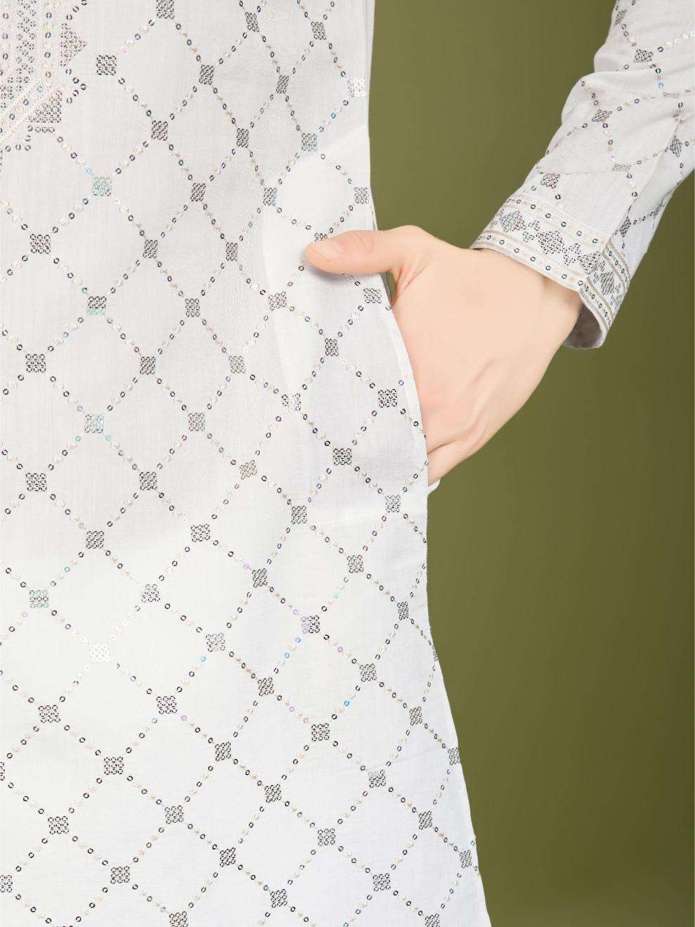 Silk   Embroidered Kurta Pajama