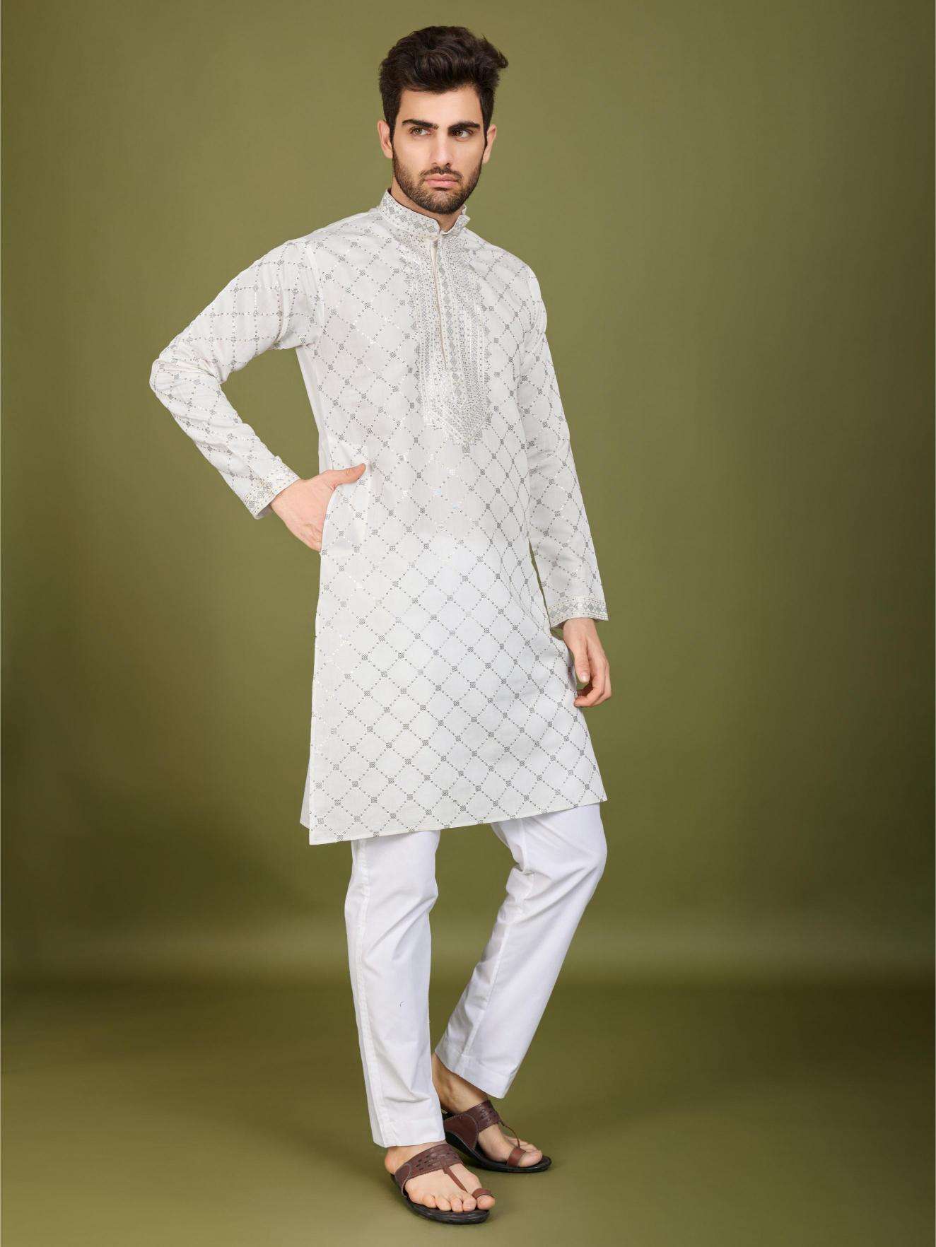 Silk   Embroidered Kurta Pajama