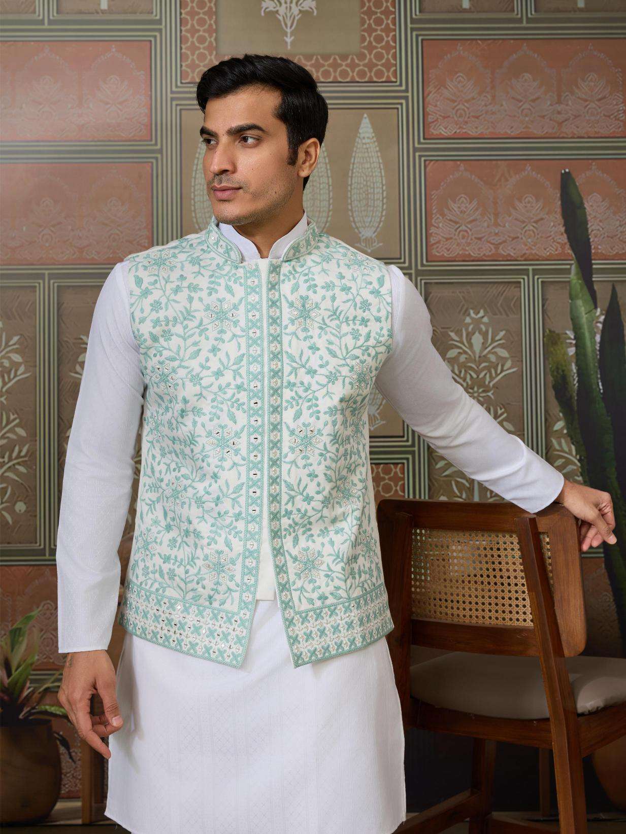 Silk Kurta Set with Jacket