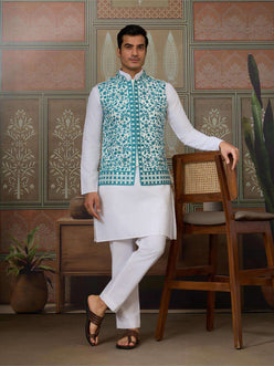 Silk Kurta Set with Jacket