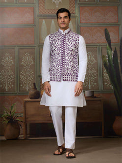 Silk Kurta Set with Jacket