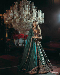 Silk Zari Work Sequins Lehenga for Festive Occasions - MYLUXURY LANE ENTERPRISE