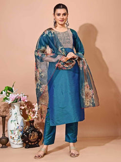 Silk Embroidered Kurti - MYLUXURY LANE ENTERPRISE