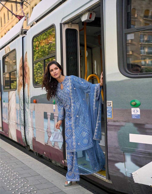 Simar silk  Palazzo Ladies Silk Party Wear Dresses