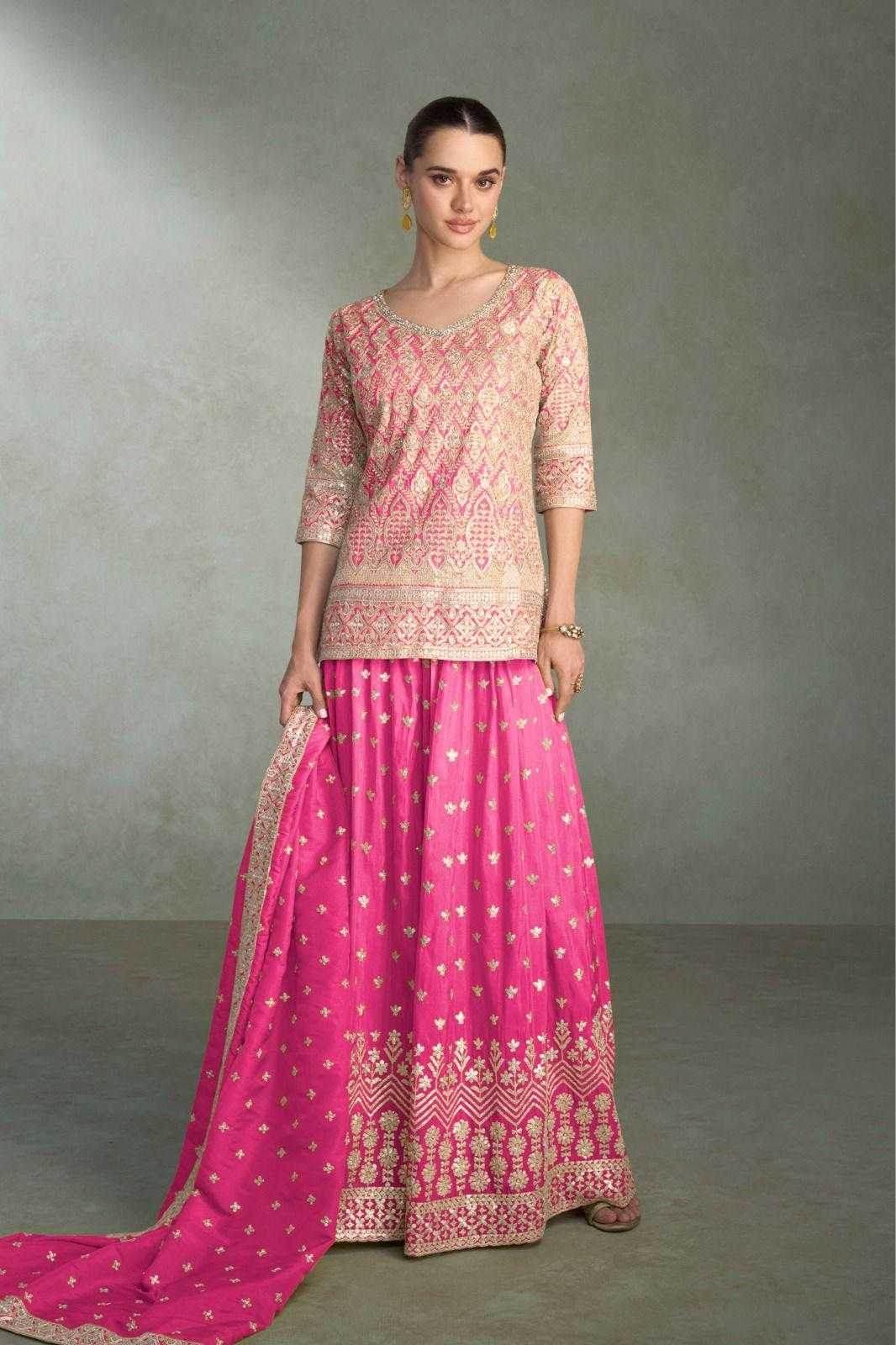 Simar silk Embroidery Palazzo Suit - MYLUXURY LANE ENTERPRISE
