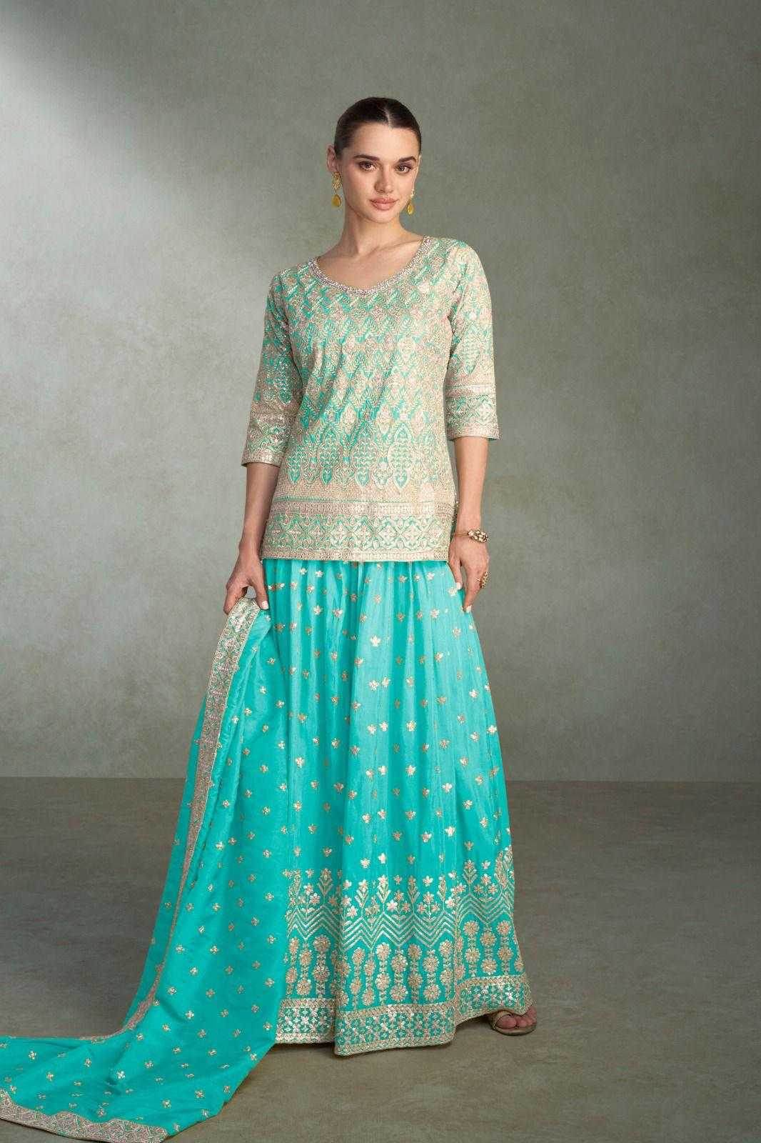 Simar silk Embroidery Palazzo Suit - MYLUXURY LANE ENTERPRISE