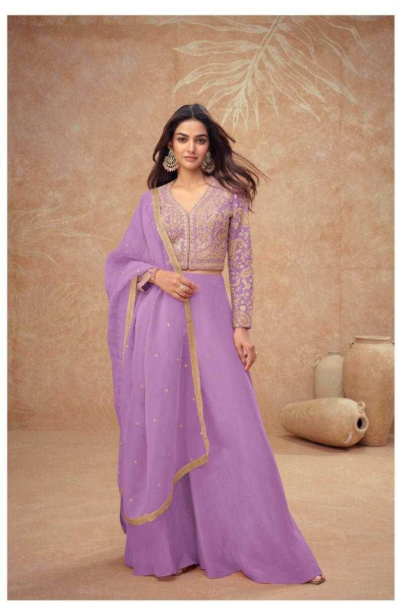 Simar silk Embroidery Palazzo Handwork Suit - MYLUXURY LANE ENTERPRISE