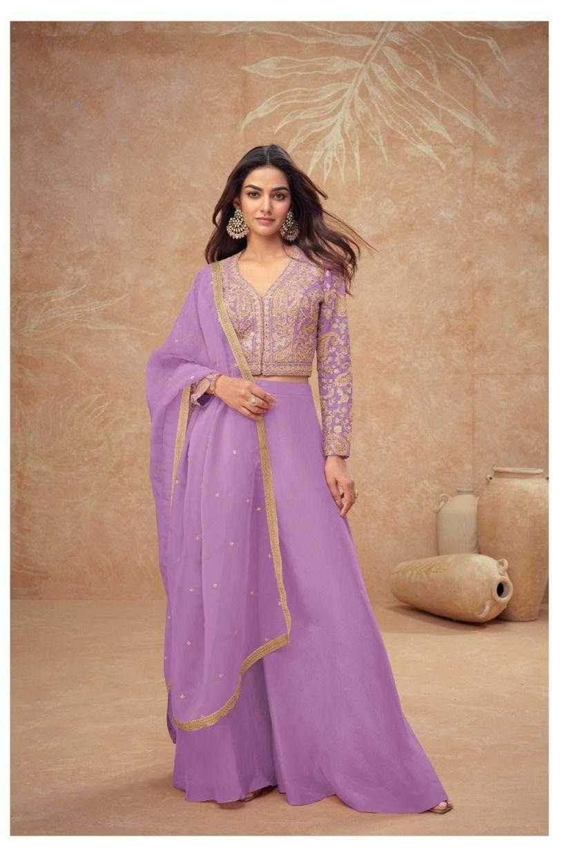 Simar silk Embroidery Palazzo Handwork Suit - MYLUXURY LANE ENTERPRISE