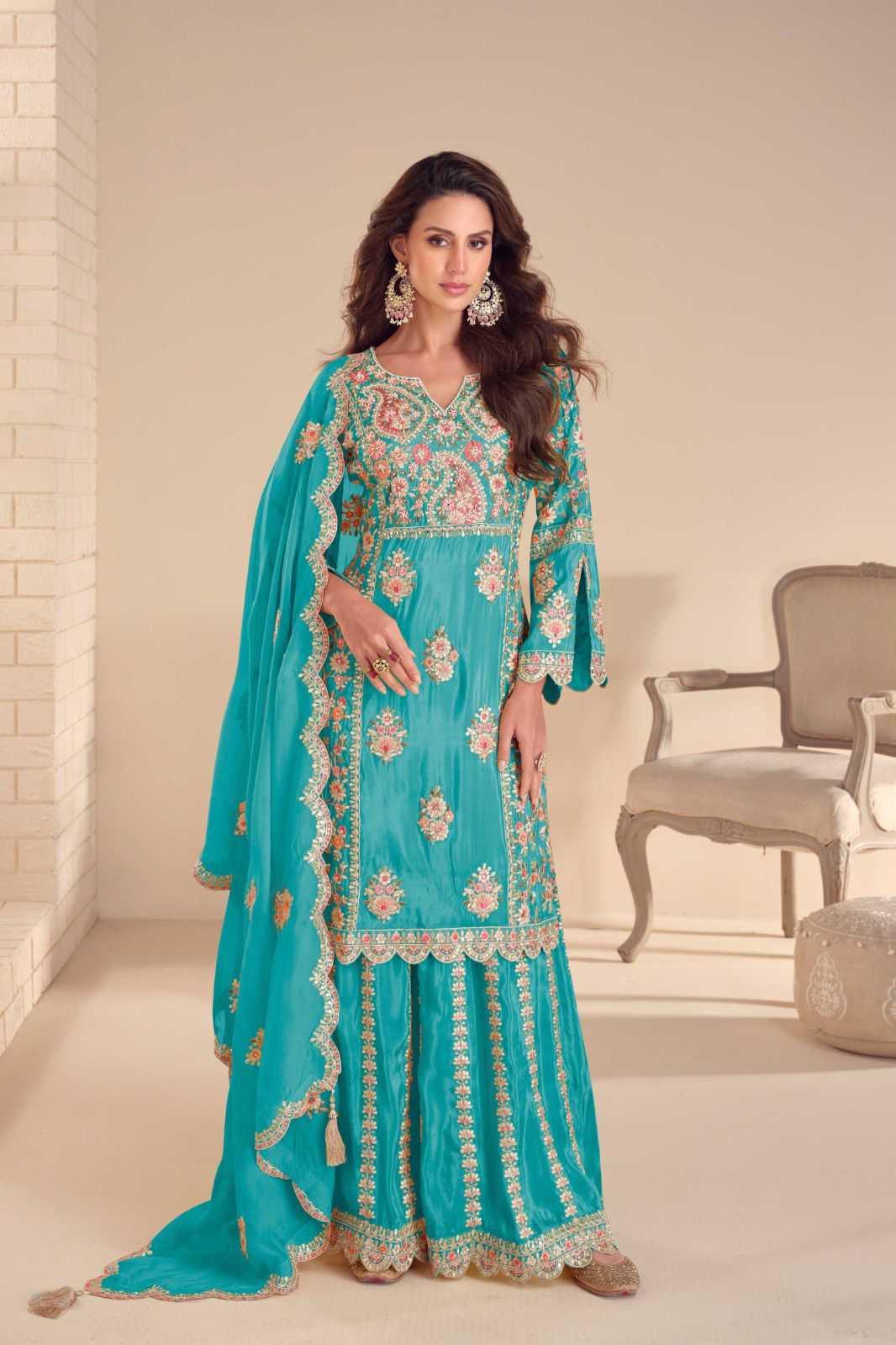 Simar silk Embroidery Designer Suits Collections - MYLUXURY LANE ENTERPRISE