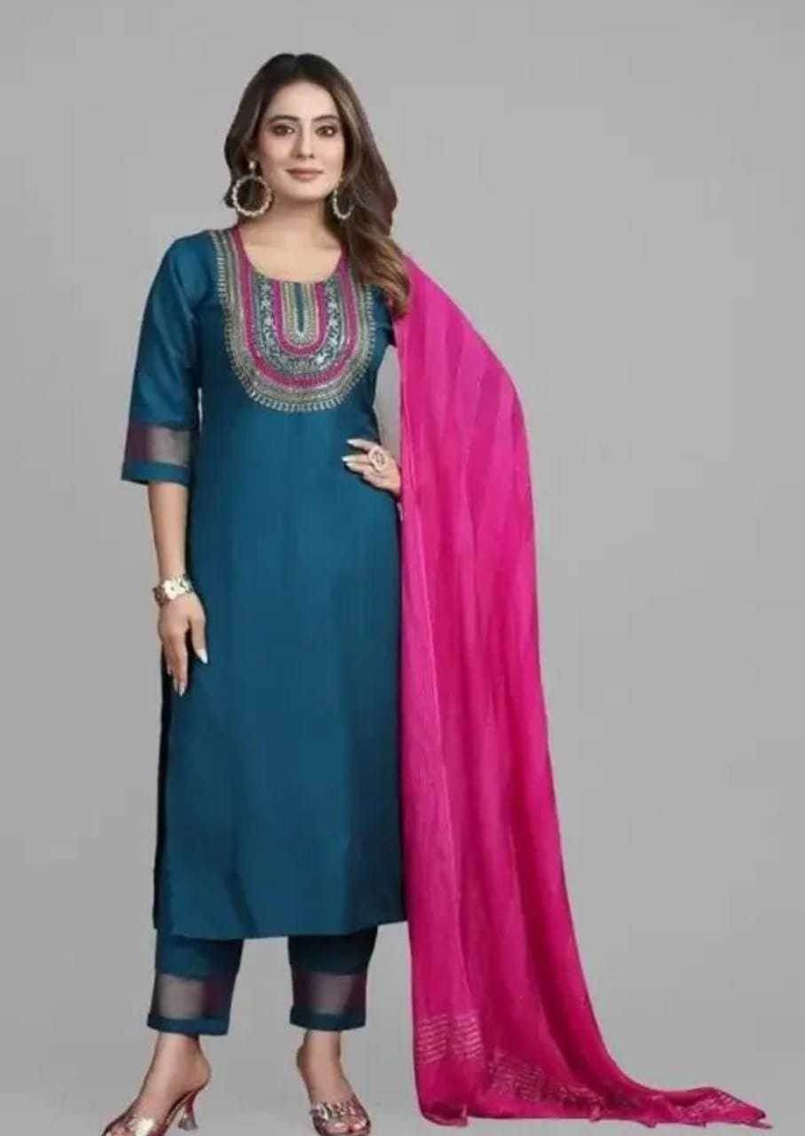 Reyon Embroidered Kurti - MYLUXURY LANE ENTERPRISE