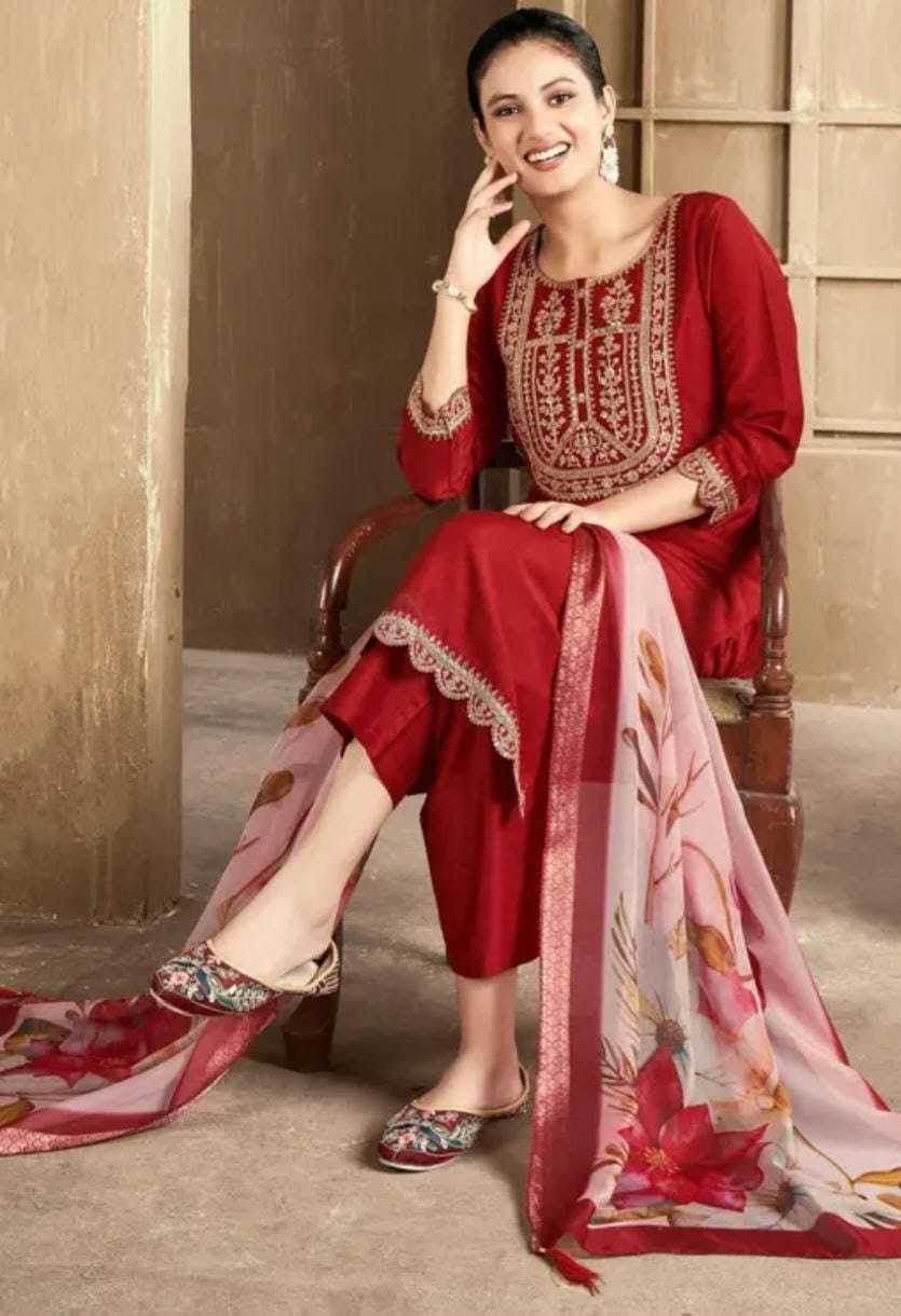 Rayon Embroidered Kurti - MYLUXURY LANE ENTERPRISE