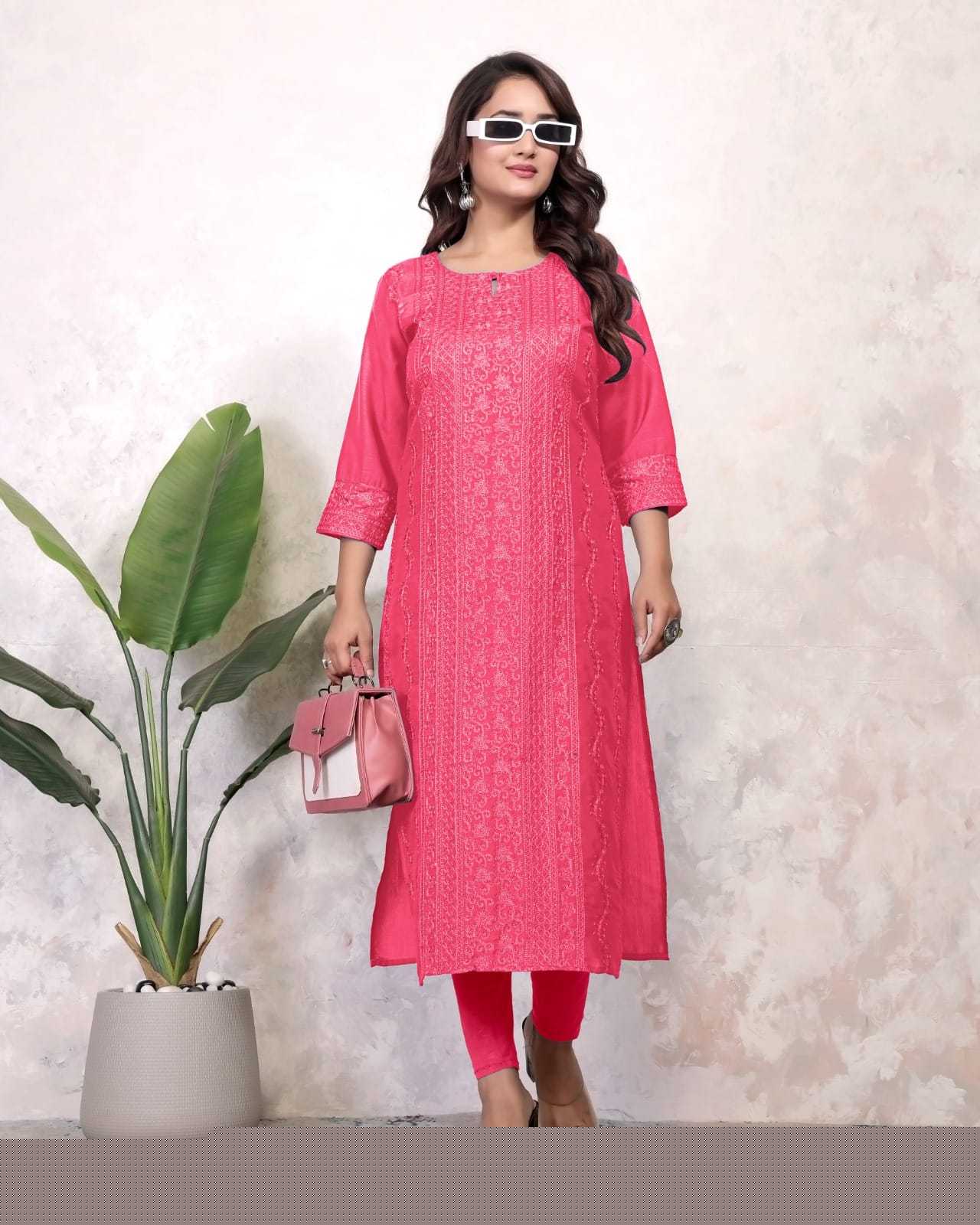 Rayon  Chikankari Kurti