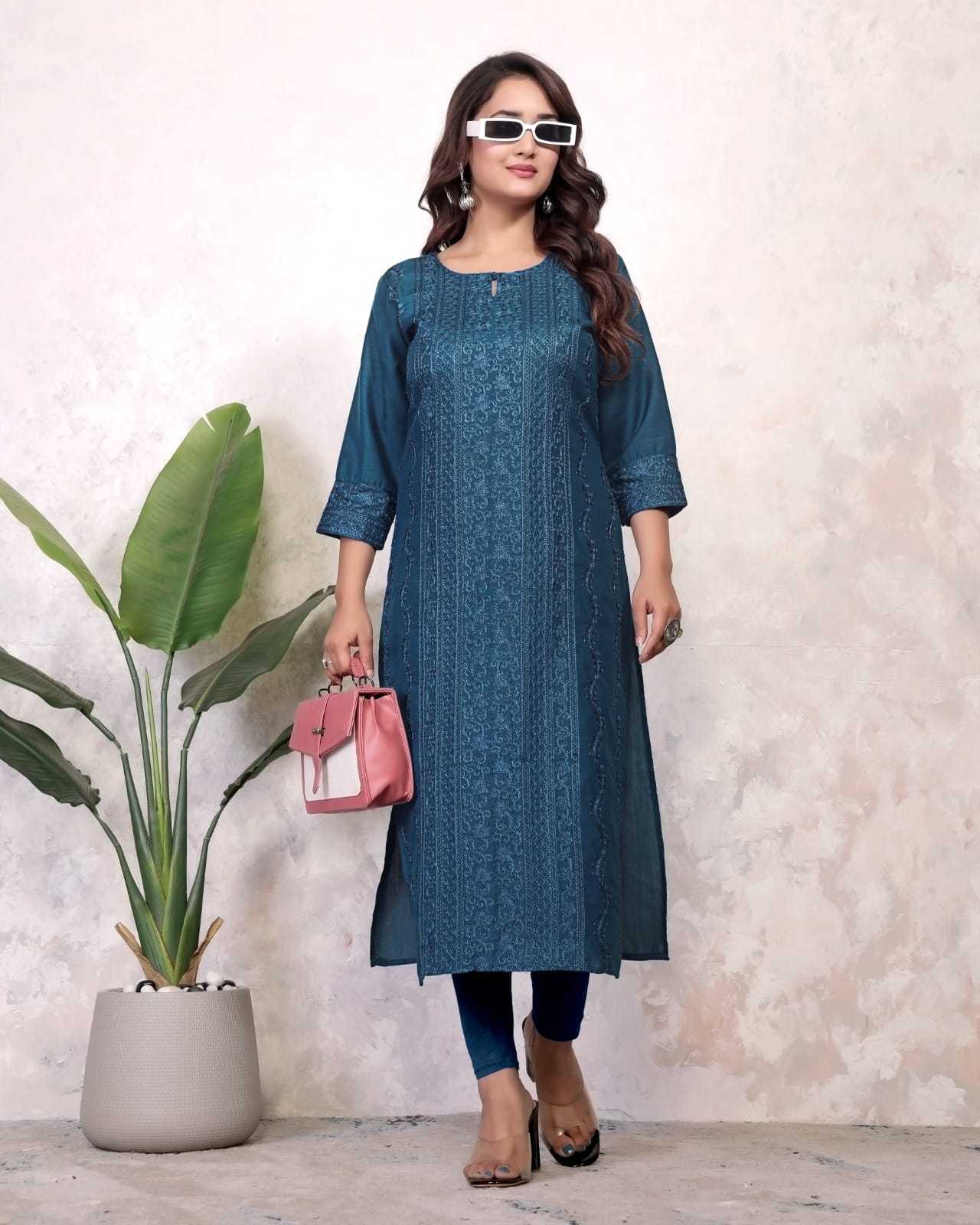 Rayon  Chikankari Kurti