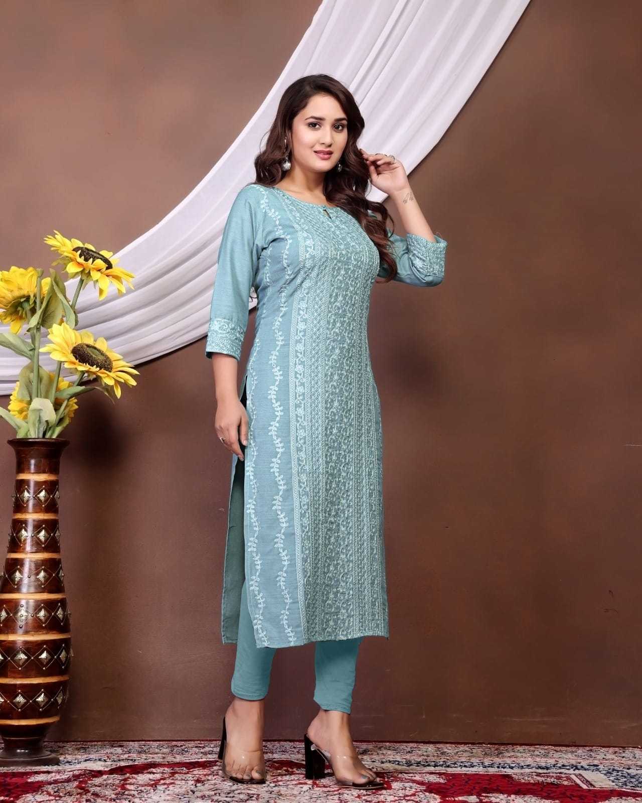 Rayon  Chikankari Kurti