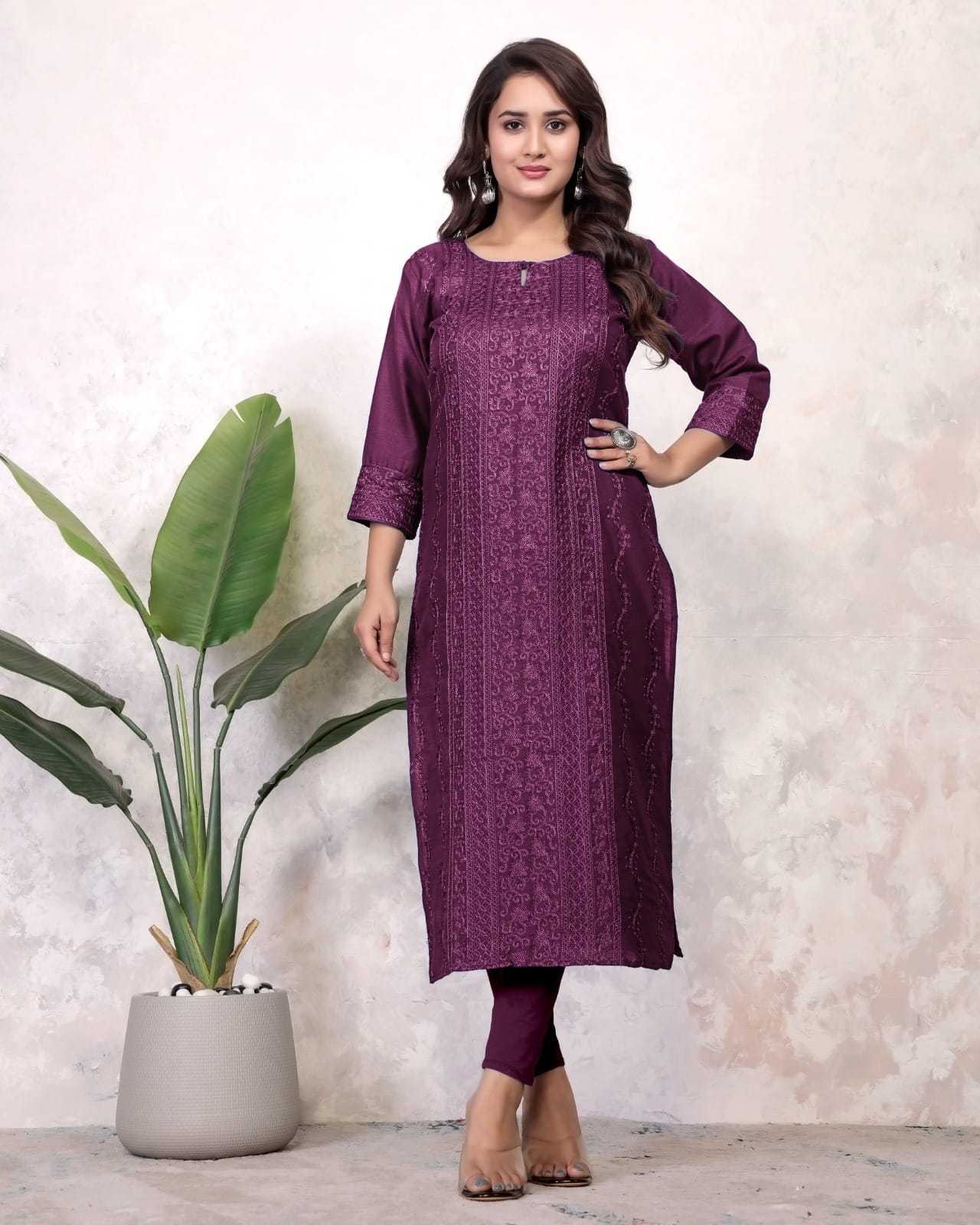 Rayon  Chikankari Kurti