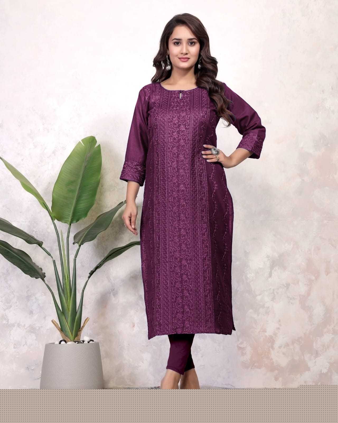 Rayon  Chikankari Kurti