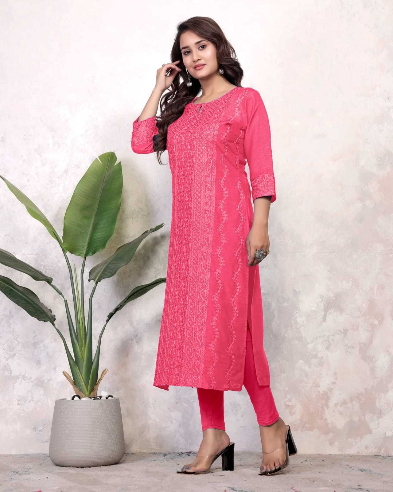 Rayon  Chikankari Kurti