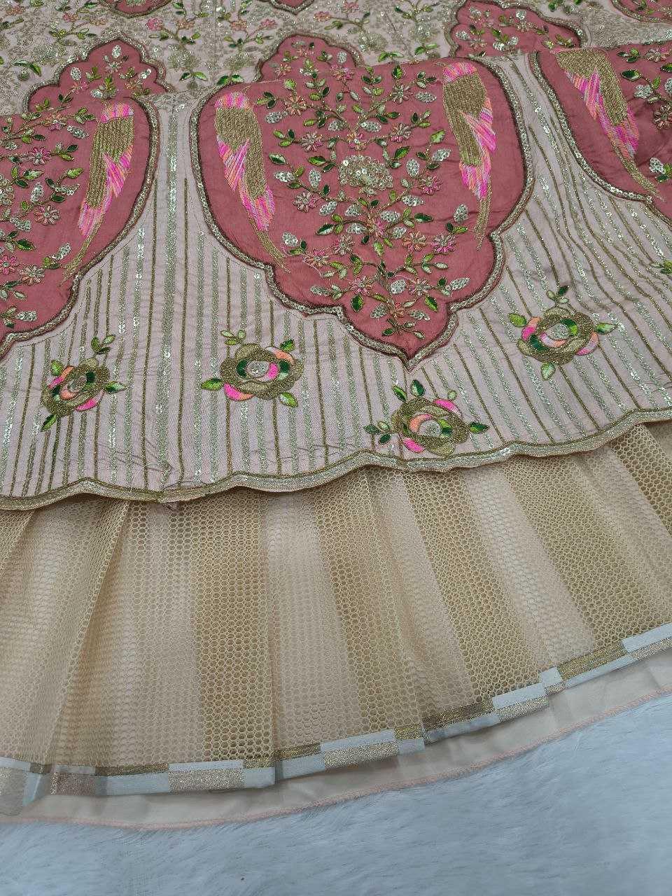 Slub Silk Embroidered Lehenga - MYLUXURY LANE ENTERPRISE