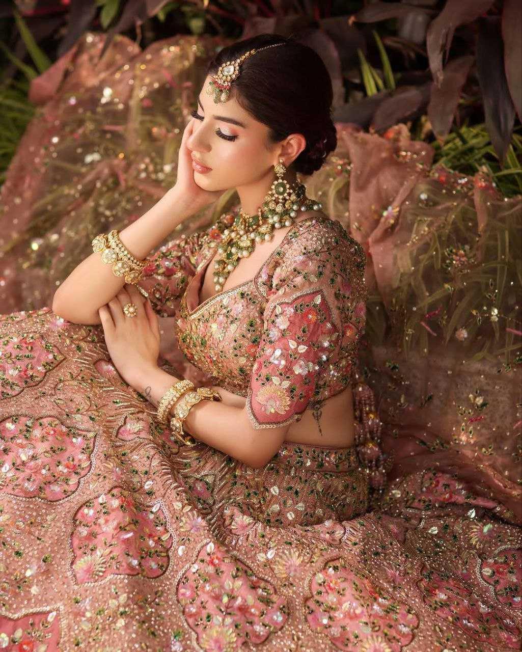 Slub Silk Embroidered Lehenga - MYLUXURY LANE ENTERPRISE