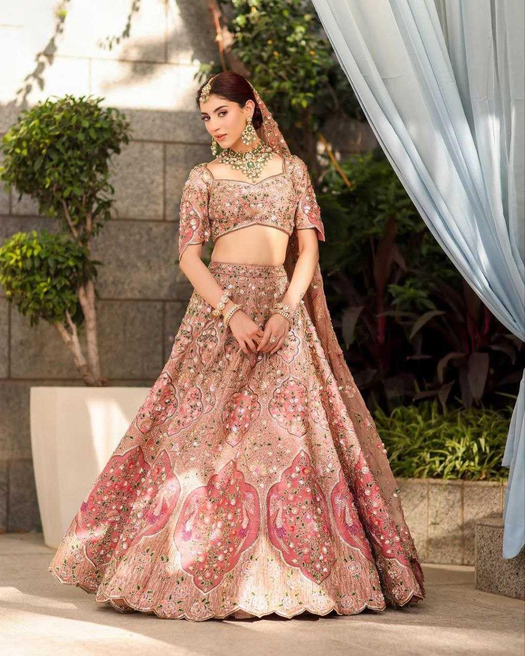 Slub Silk Embroidered Lehenga - MYLUXURY LANE ENTERPRISE