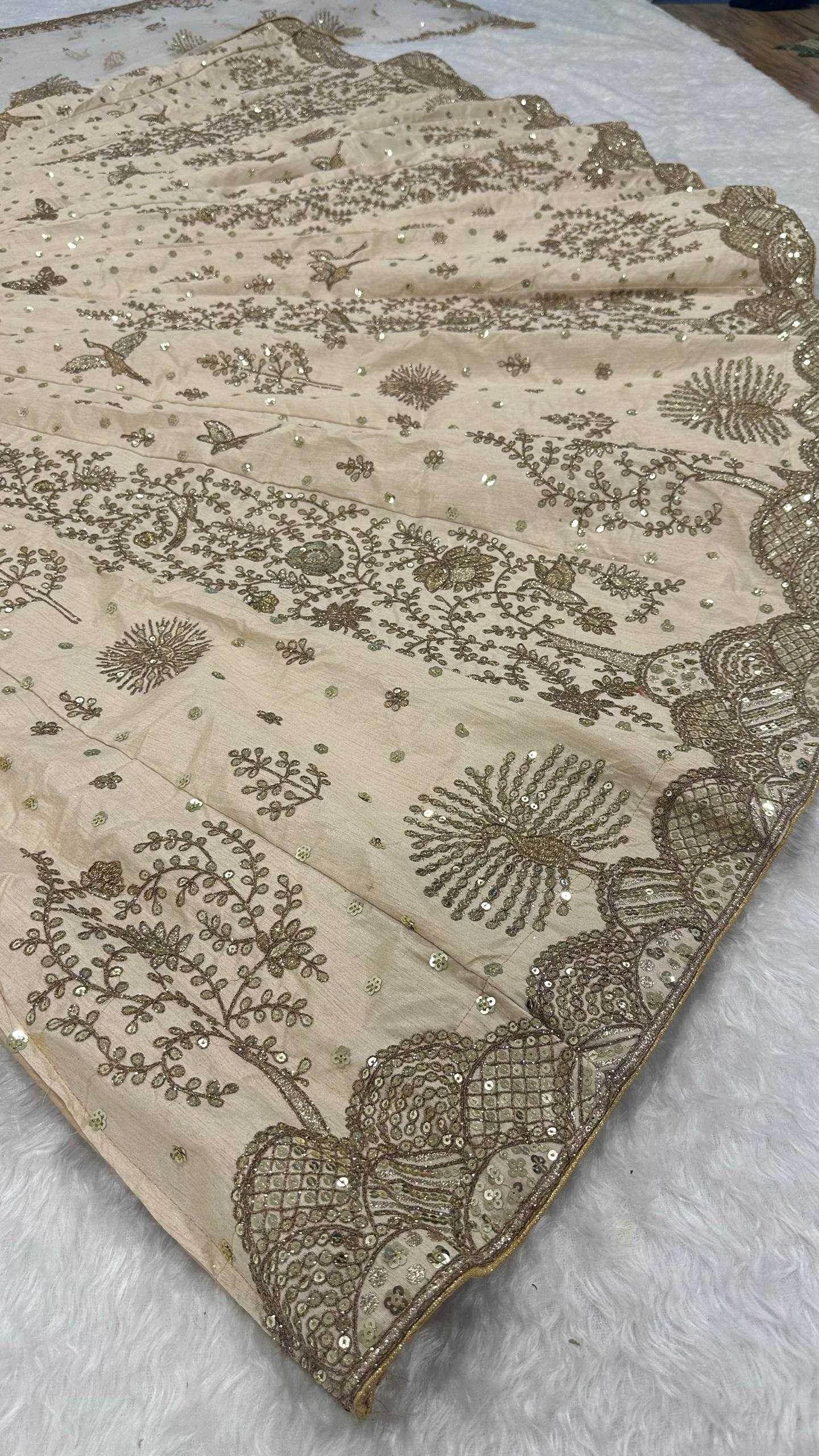 Slub Silk Embroidered Lehenga - MYLUXURY LANE ENTERPRISE