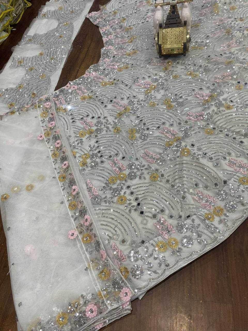 Soft Butterfly Net Embroidered Sequins Work Lehenga With Cancan - MYLUXURY LANE ENTERPRISE