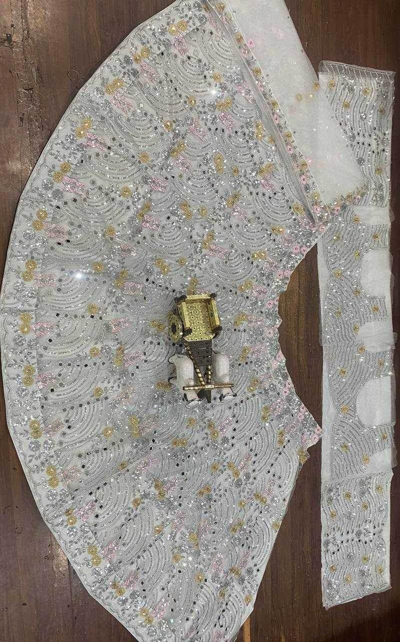 Soft Butterfly Net Embroidered Sequins Work Lehenga With Cancan - MYLUXURY LANE ENTERPRISE