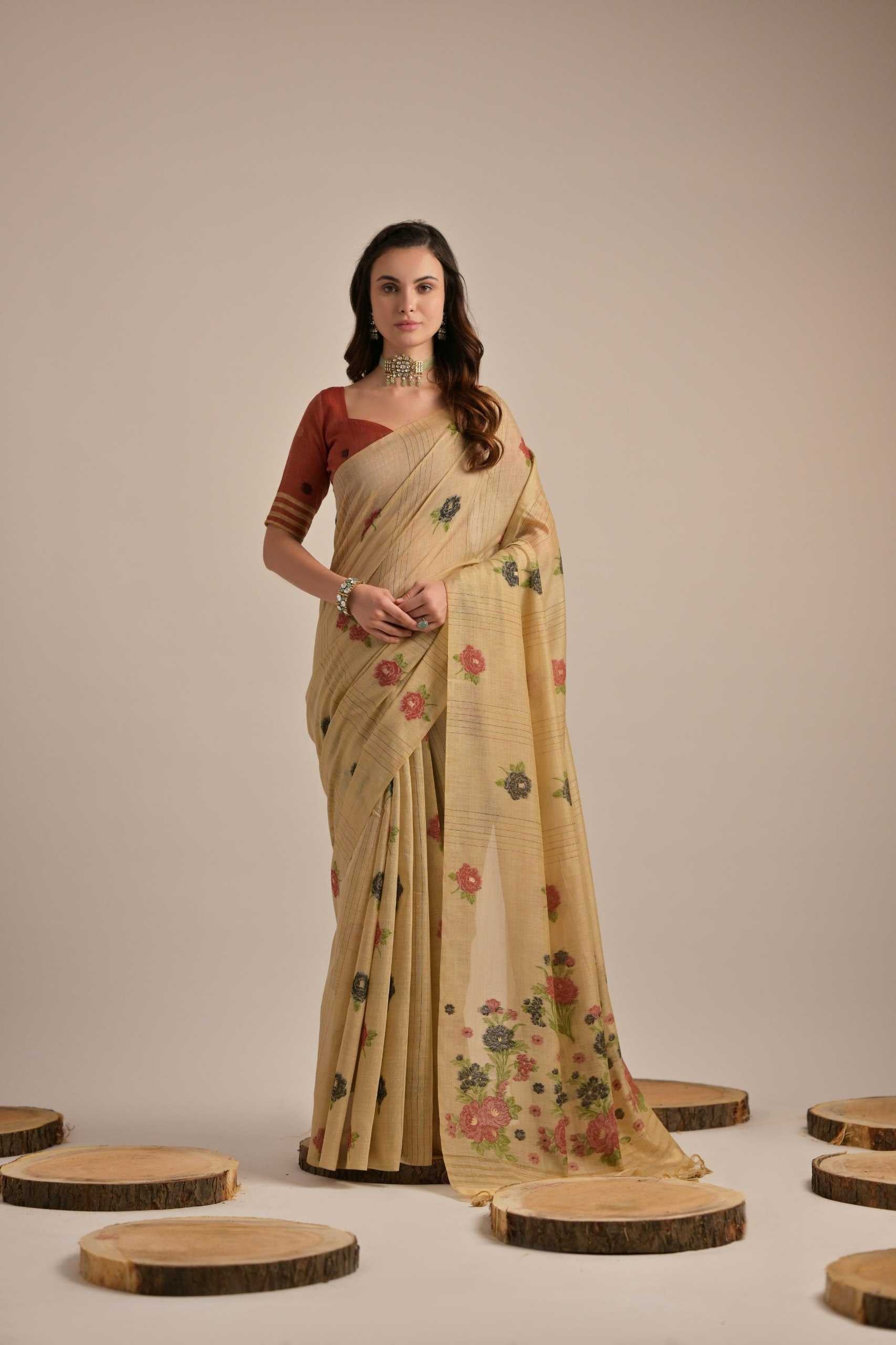 Soft Cotton  Designer Saree