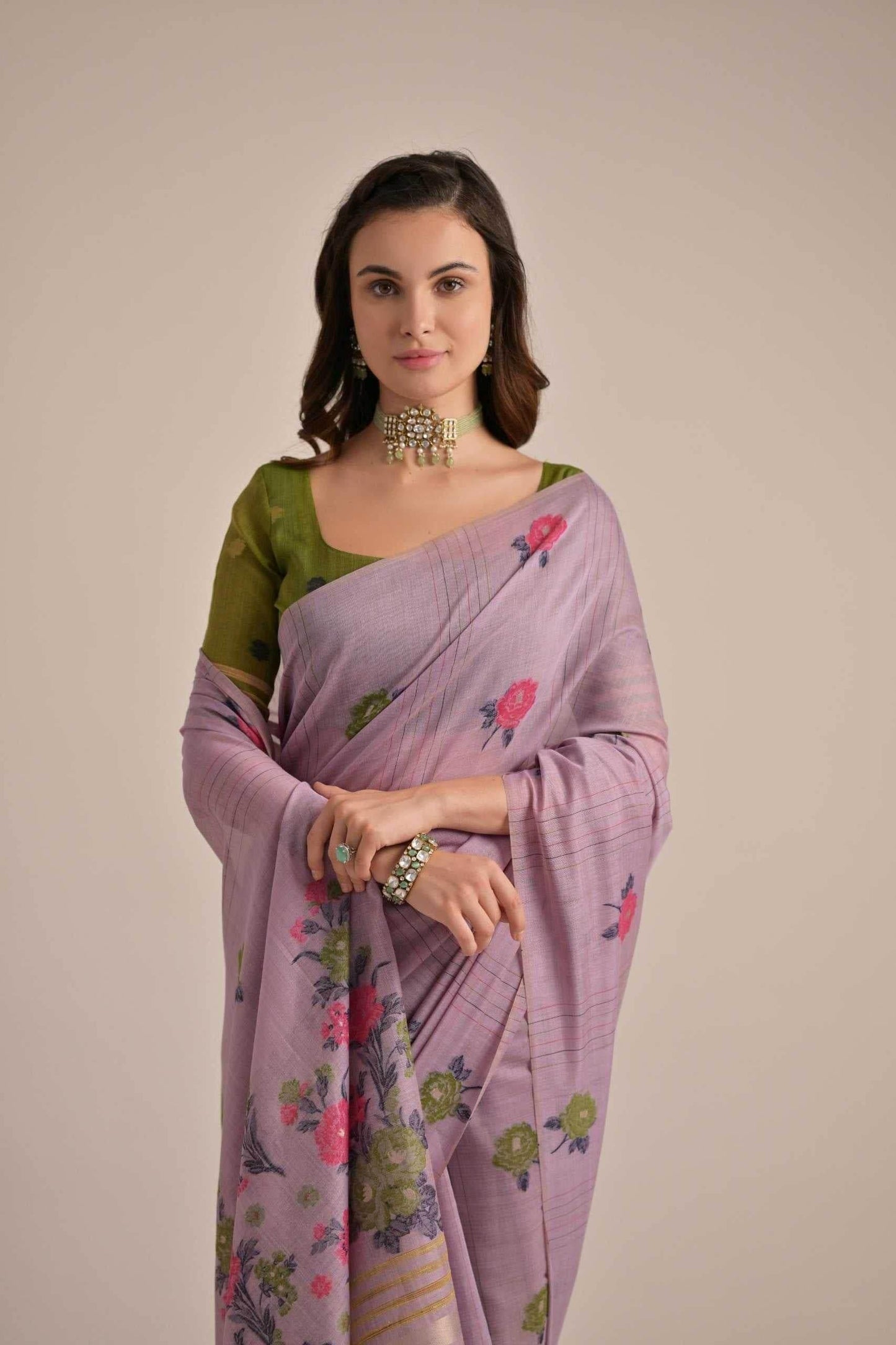 Soft Cotton Designer Saree - MYLUXURY LANE ENTERPRISE