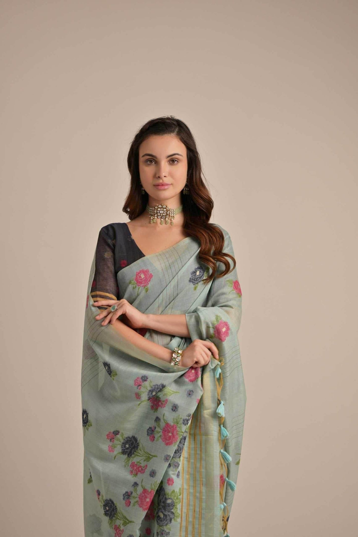 Soft Cotton Designer Saree - MYLUXURY LANE ENTERPRISE