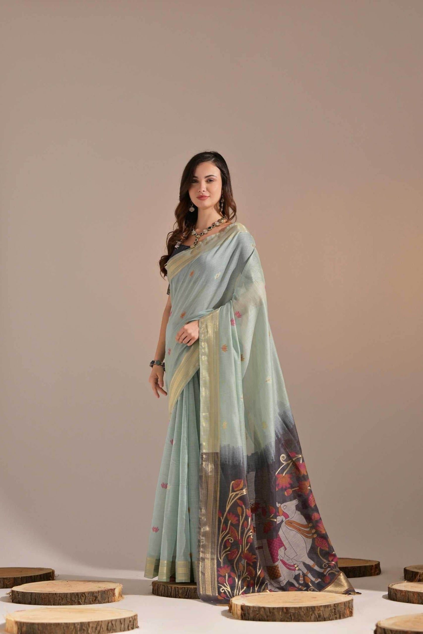 Cotton Zari Sarees Manufacturer - MYLUXURY LANE ENTERPRISE