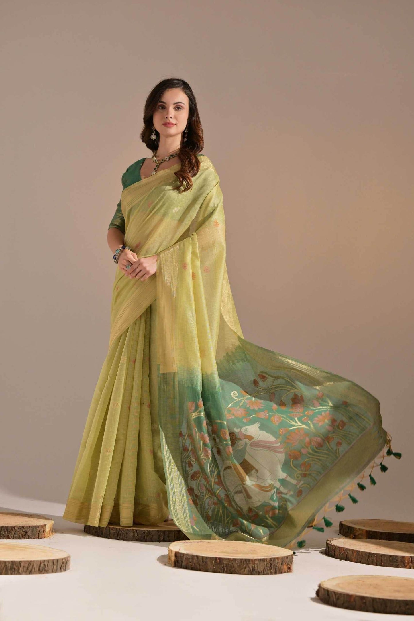 Cotton Zari Sarees Manufacturer - MYLUXURY LANE ENTERPRISE