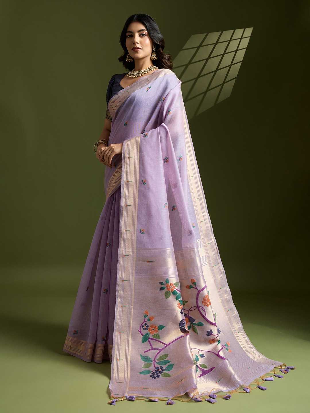 Soft Cotton  PAITHANI Zari Saree