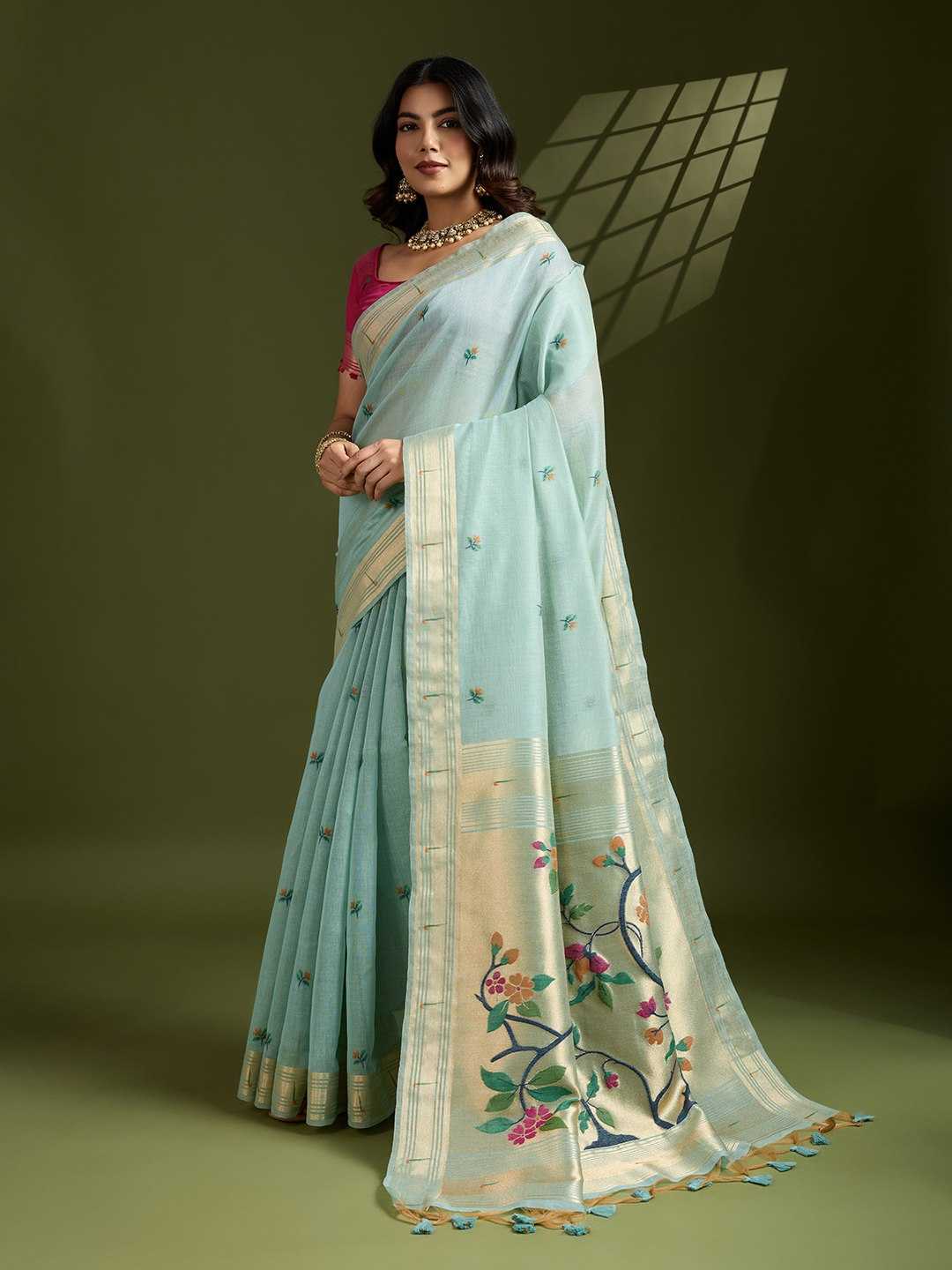 Soft Cotton  PAITHANI Zari Saree